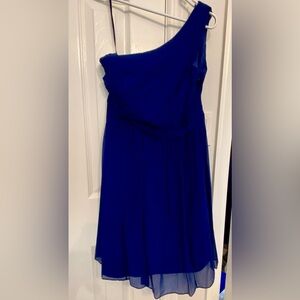 J. Crew Silk Navy Blue One Shoulder dress size 6